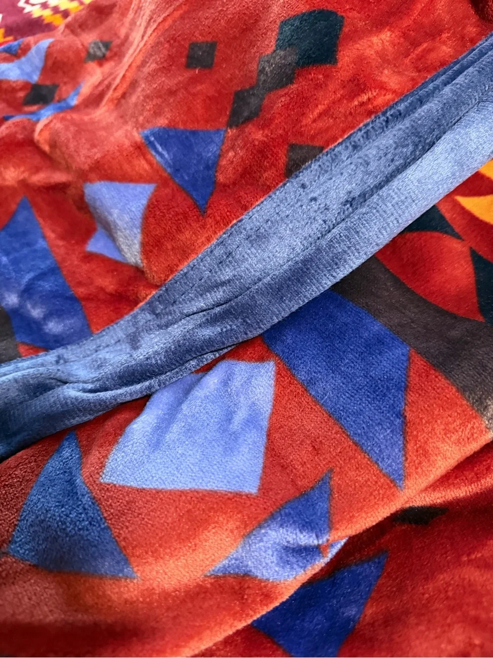 Premium Queen Southwest tribal Aztec Geometric Plush fleece Blanket -